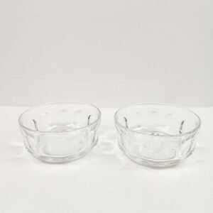 Set Of 2 ARCOROC FRANCE THUMBPRINT GLASS SERVING BOWLS